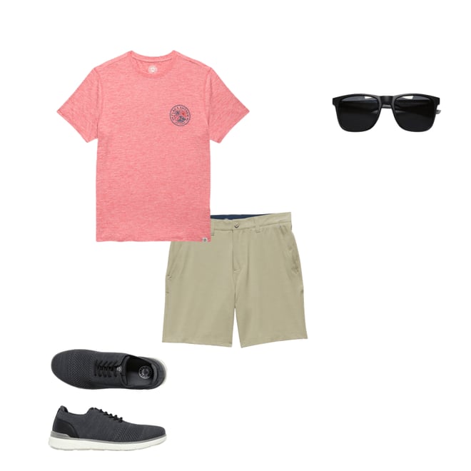 1st bundle featuring 3 items which compliment  Sunset Ale Performance Tee Shirt - Sunset Red