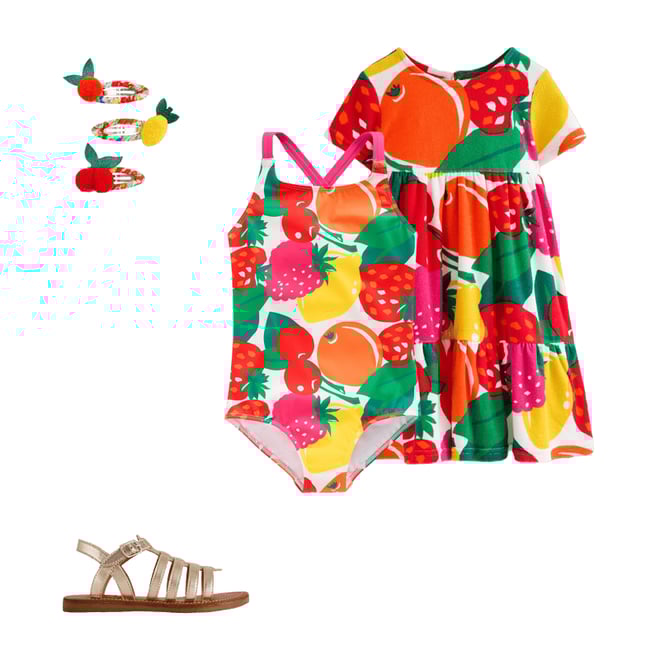 2nd bundle featuring 3 items which compliment Cross-back Printed Swimsuit, Multi Giant Fruit