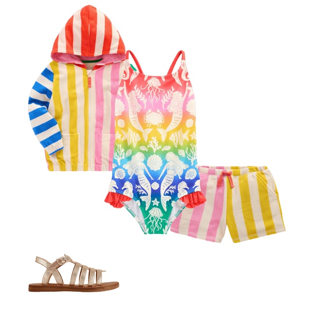 3rd bundle featuring 3 items which compliment Pretty Cross-Back Swimsuit-Pink Ombre Mermaids
