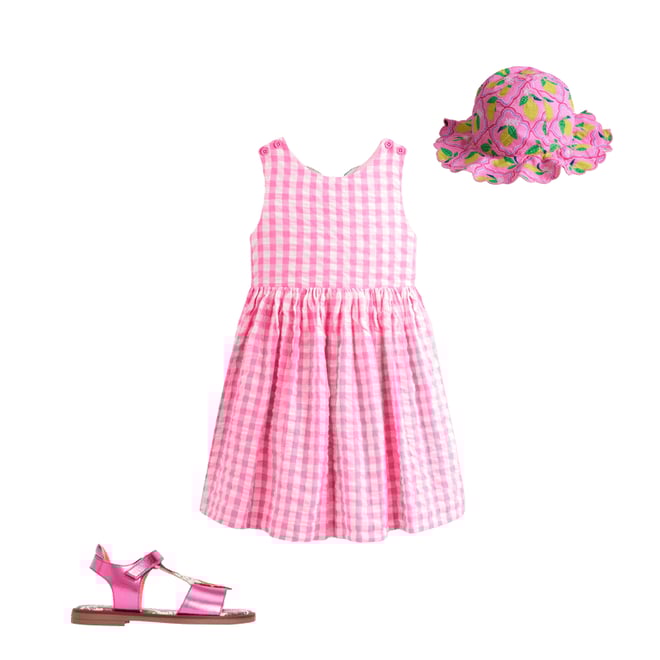 1st bundle featuring 2 items which compliment Zadie Applique Back Dress-Pink Gingham Strawberry