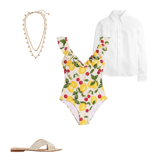 1st bundle featuring 3 items which compliment Evia Ruffle Swimsuit-Ivory, Cherries and Lemons
