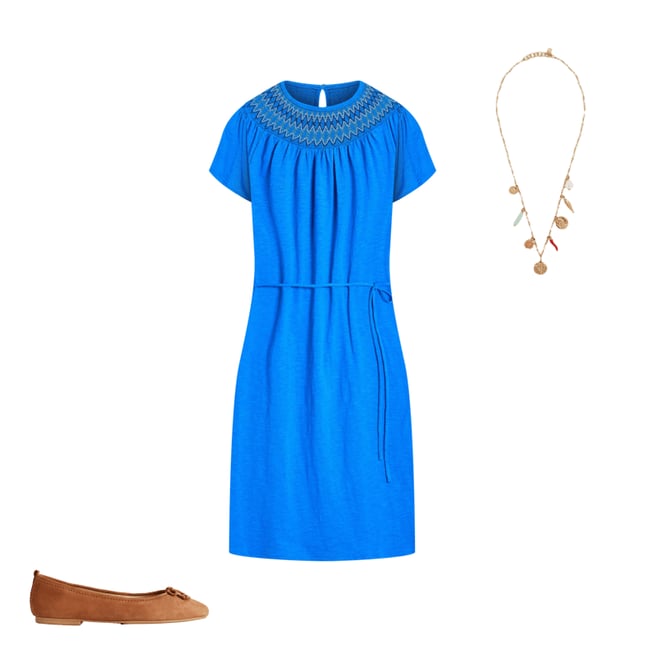 3rd bundle featuring 2 items which compliment Nina Smocked T-Shirt Dress-Kingfisher Blue