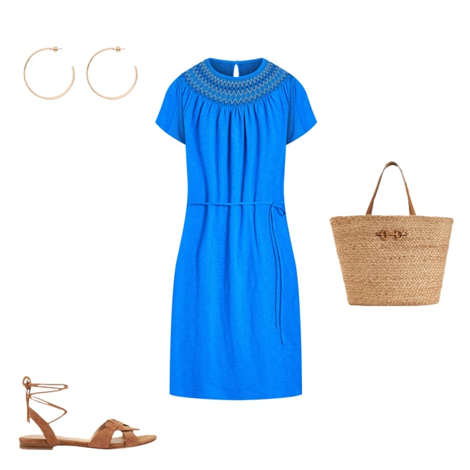 1st bundle featuring 3 items which compliment Nina Smocked T-Shirt Dress-Kingfisher Blue