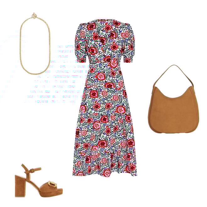 5th bundle featuring 3 items which compliment Bella Puff Sleeve Maxi Dress-Multi, Foliage Scatter