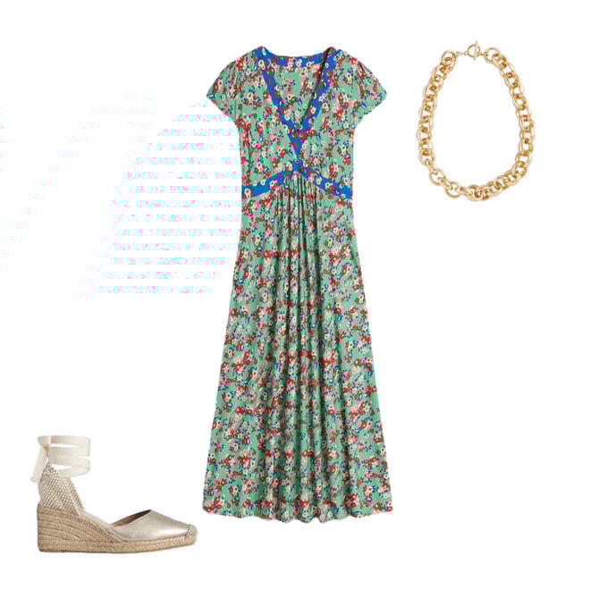 4th bundle featuring 2 items which compliment Bias Cut Jersey Midi Dress-Jade, Painterly Posy
