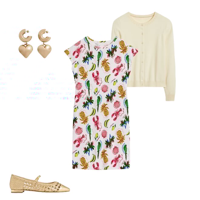 3rd bundle featuring 3 items which compliment Leah Jersey T-shirt Dress-Tropical Bonanza Vine