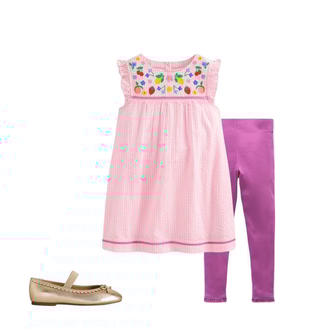 2nd bundle featuring 2 items which compliment Celia Woven Holiday Dress-Pink Stripe Fruit