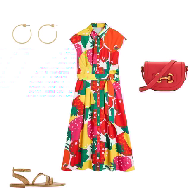 1st bundle featuring 3 items which compliment Rachel Cotton Midi Shirt Dress-Multi, Summer Fruits
