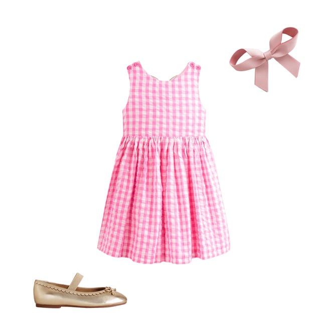 2nd bundle featuring 2 items which compliment Zadie Applique Back Dress-Pink Gingham Strawberry