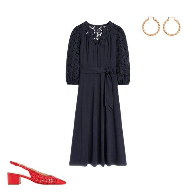 5th bundle featuring 2 items which compliment Eden Broderie Jersey Dress-Navy