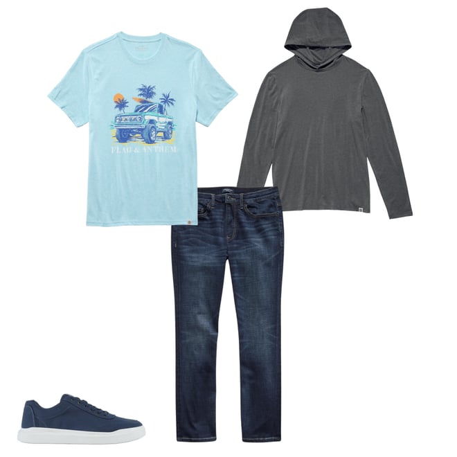 5th bundle featuring 3 items which compliment Blanton Denim Jean - Nashville Straight Fit - Dark Wash