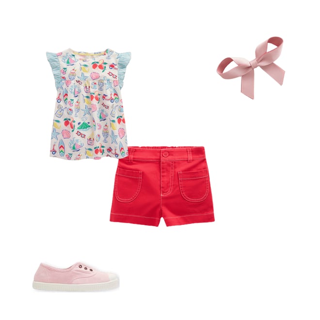 1st bundle featuring 3 items which compliment Frill Sleeve Woven Top-Ivory Holiday Print