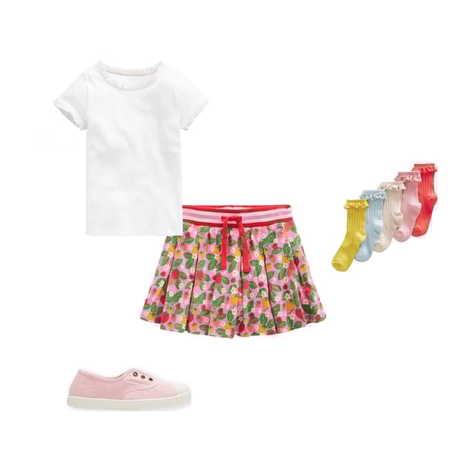 4th bundle featuring 3 items which compliment Short Sleeve Ribbed T-shirt-White