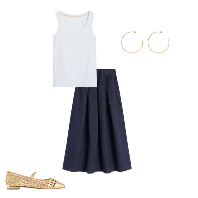 5th bundle featuring 3 items which compliment Essential Scoop-Neck Vest-White