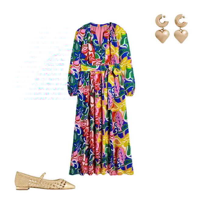 2nd bundle featuring 2 items which compliment Faye Double Cloth Dress-Multi, Foliage Twirl