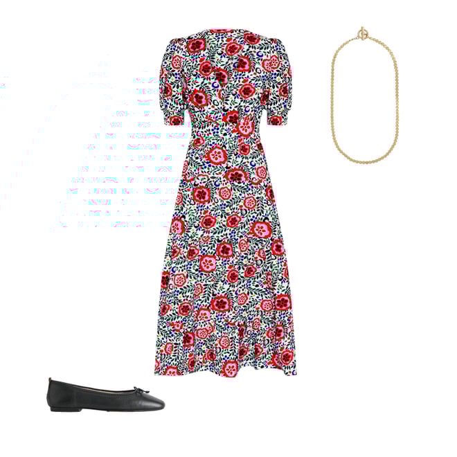 6th bundle featuring 2 items which compliment Bella Puff Sleeve Maxi Dress-Multi, Foliage Scatter
