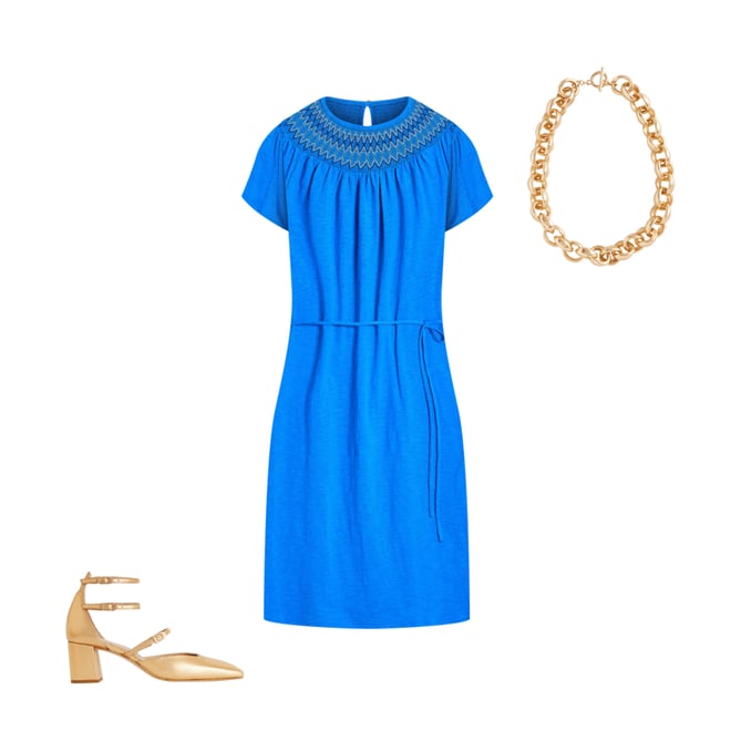 2nd bundle featuring 2 items which compliment Nina Smocked T-Shirt Dress-Kingfisher Blue