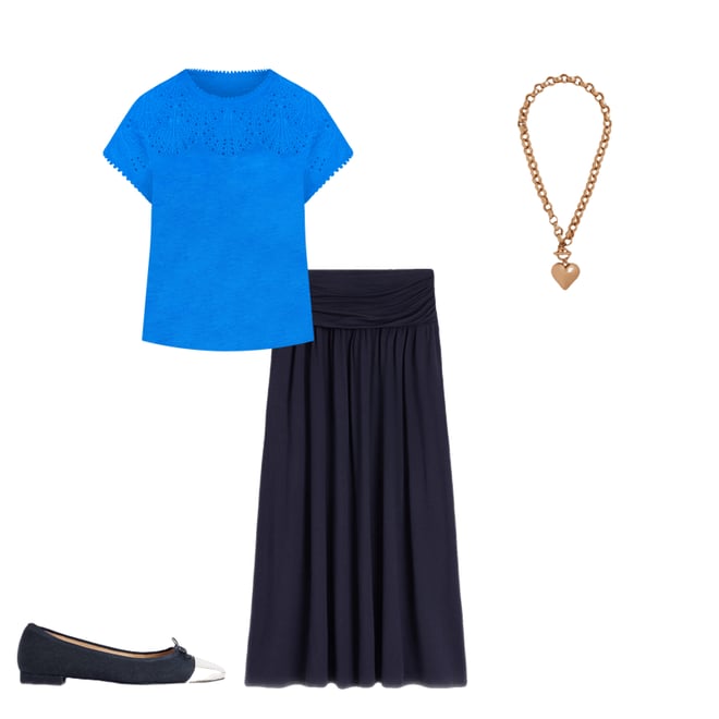 5th bundle featuring 3 items which compliment Rosaline Jersey Skirt-Navy