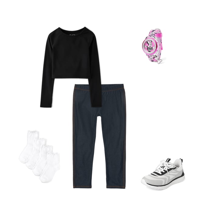 7th bundle featuring 4 items which compliment Girls Regular Faux Denim Leggings