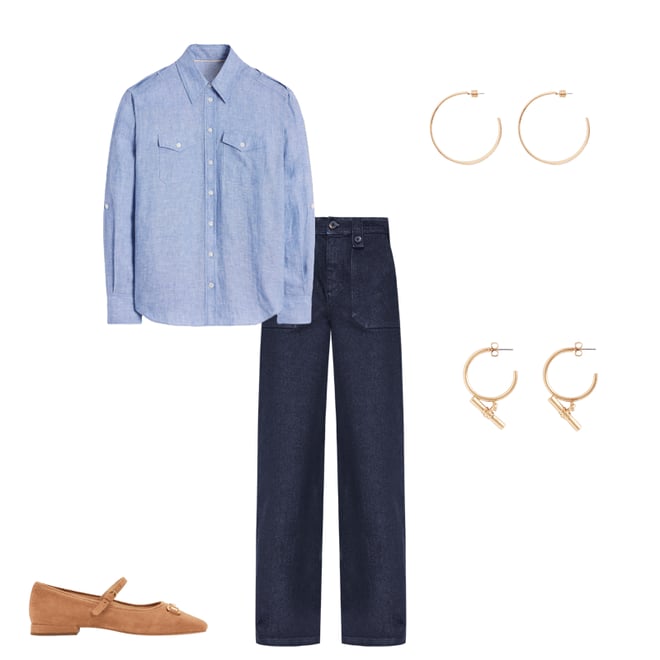 5th bundle featuring 4 items which compliment Longline Linen Safari Shirt, Chambray