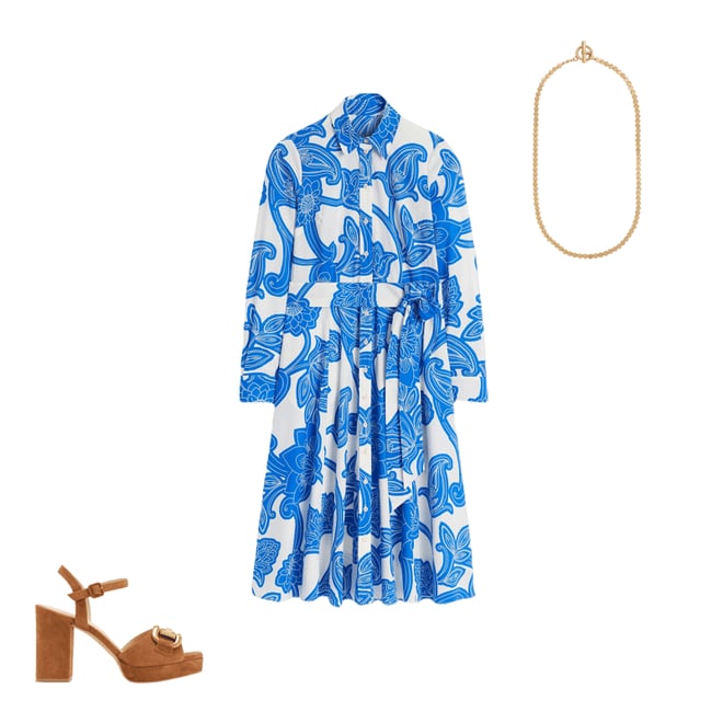 5th bundle featuring 2 items which compliment Amy Cotton Midi Shirt Dress-Cerulean Blue, Paisley Whirl