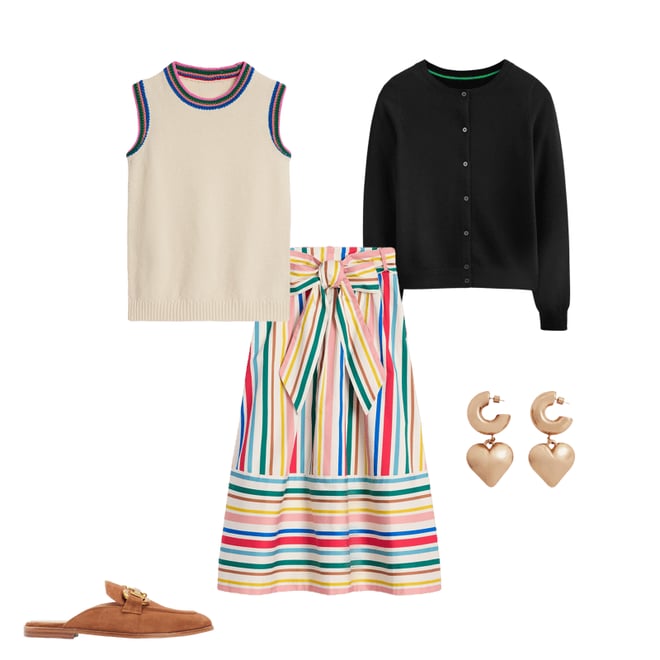 4th bundle featuring 4 items which compliment Eva Cashmere Crew Cardigan-Black