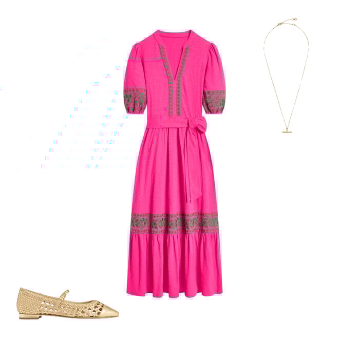 2nd bundle featuring 2 items which compliment Amara Embroidered Jersey Dress-Pink Peony