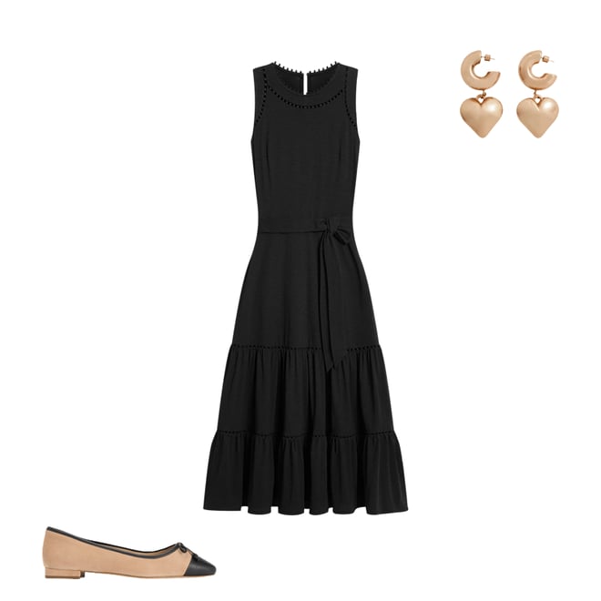 4th bundle featuring 2 items which compliment Mila Trim Tiered Jersey Dress-Black