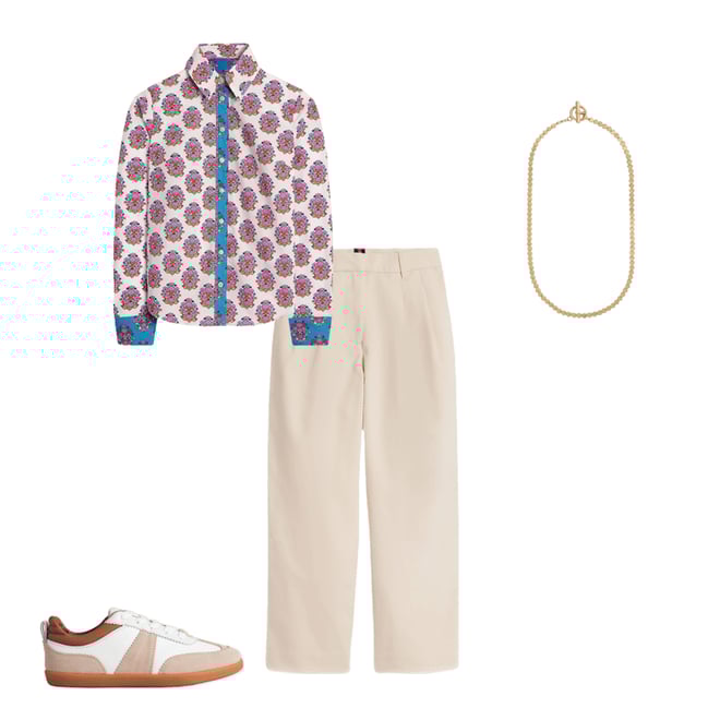 4th bundle featuring 3 items which compliment Sienna Cotton Shirt-Ivory, Wildflower Stamp