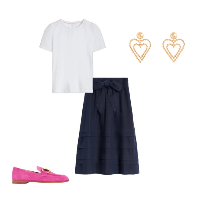 6th bundle featuring 3 items which compliment Ali Ricrac T-shirt, White
