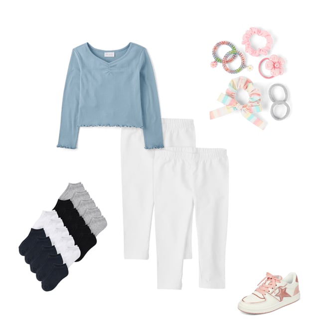 2nd bundle featuring 4 items which compliment Girls Pointelle Ruched Top