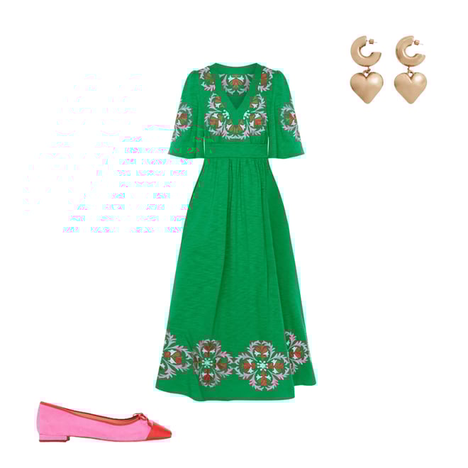 2nd bundle featuring 2 items which compliment Maya Embroidered Kimono Dress-Rich Emerald, Embroidered