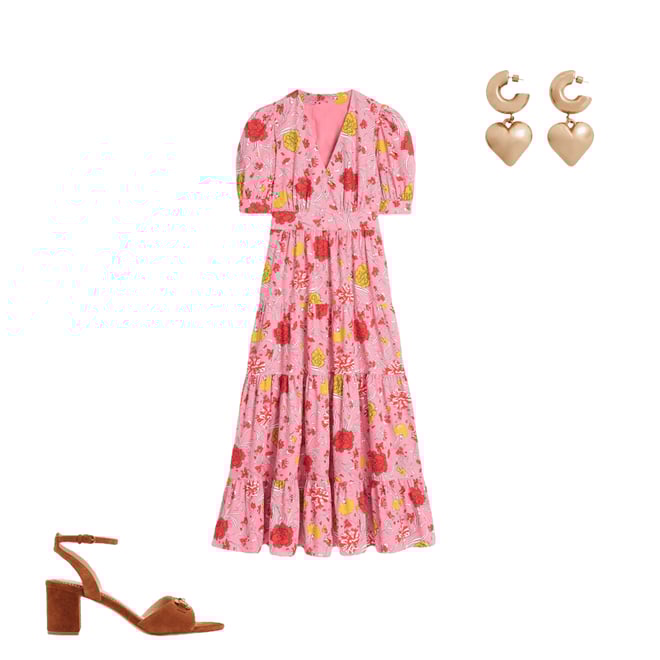 3rd bundle featuring 2 items which compliment Bella Puff Sleeve Maxi Dress-Salmon Pink, Carnation Vine