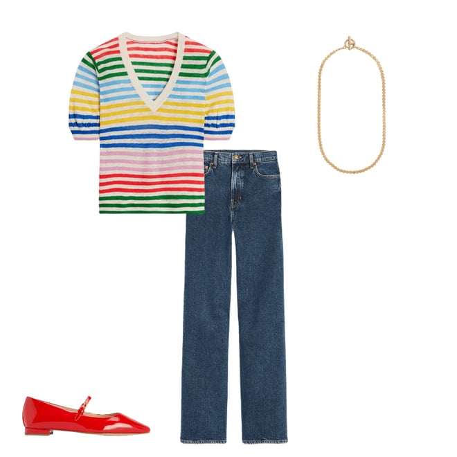 5th bundle featuring 3 items which compliment High Rise Column Leg Jeans-Dark Vintage
