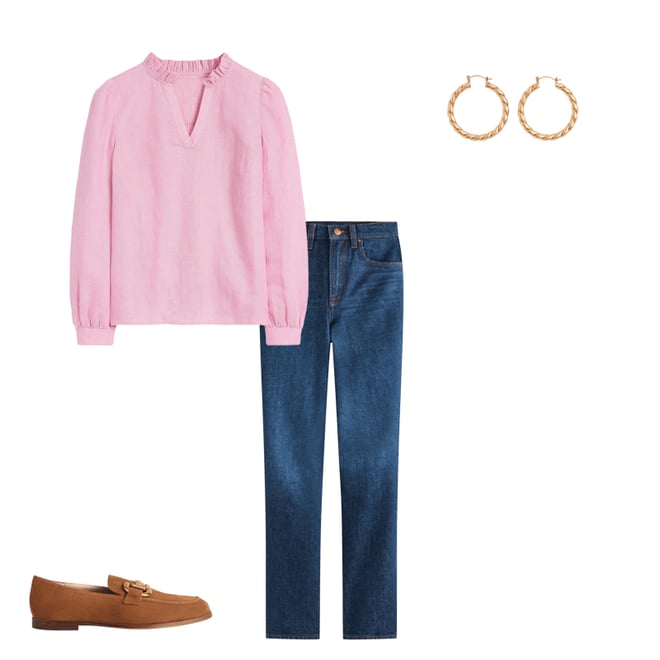 6th bundle featuring 3 items which compliment High Rise Rigid Straight Jeans-Indigo Rinse