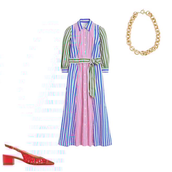 2nd bundle featuring 2 items which compliment Clara Cotton Shirt Dress-Pink Rose, Red Stripe
