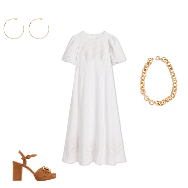5th bundle featuring 3 items which compliment Empire Broderie Tea Dress-White