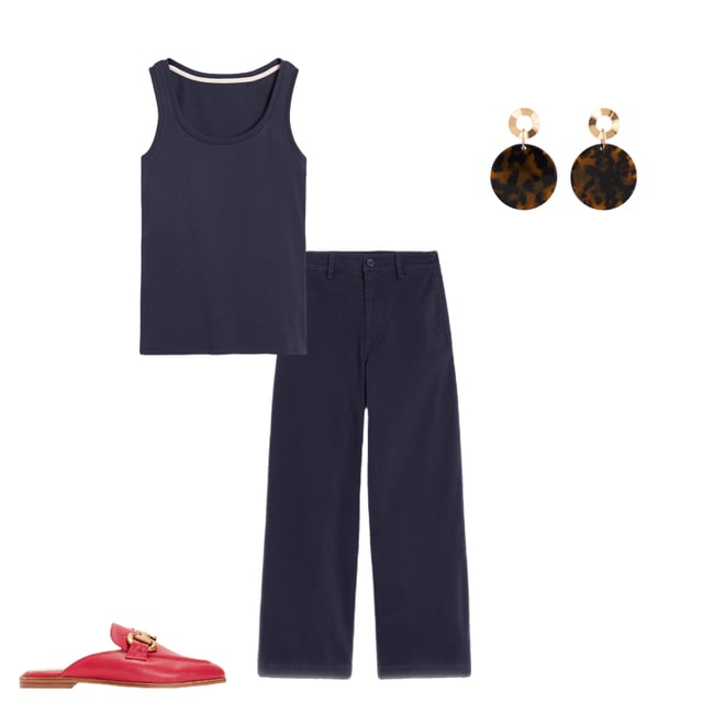 6th bundle featuring 3 items which compliment Essential Scoop-Neck Tank-Navy