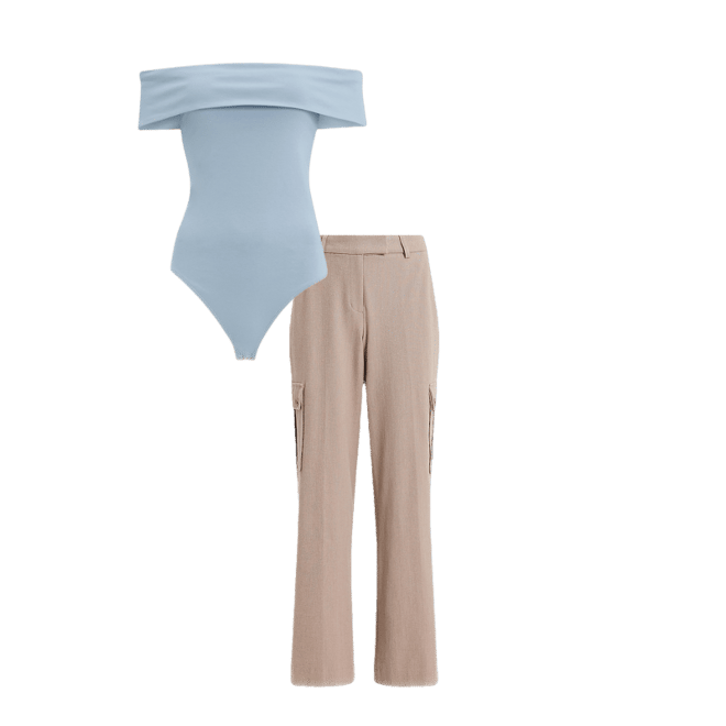 Body Contour Stretch Cotton Off The Shoulder Bodysuit