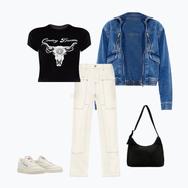 Twill Wide-Leg Cargo Pants