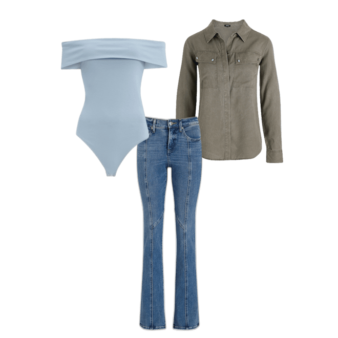Body Contour Stretch Cotton Off The Shoulder Bodysuit