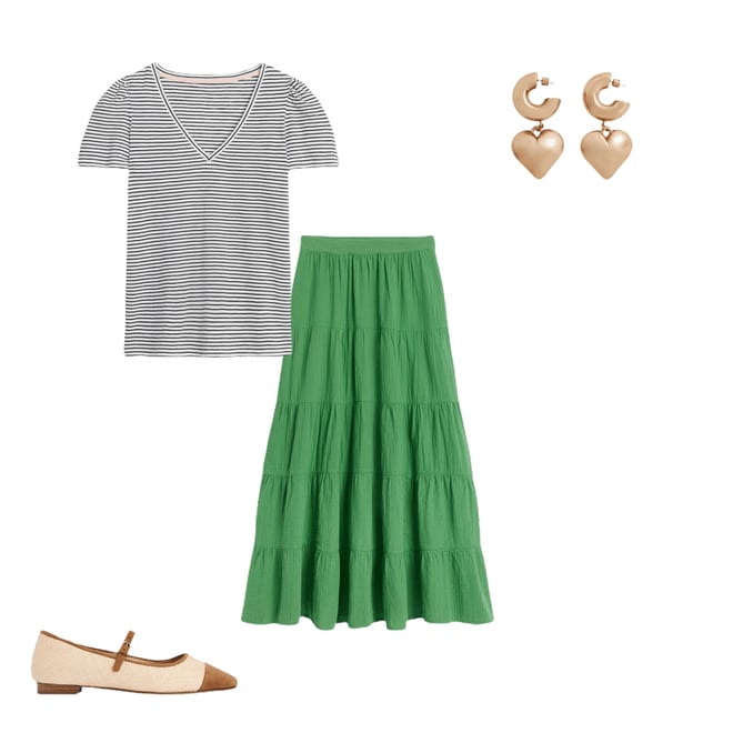 5th bundle featuring 3 items which compliment Nadia Double Cloth Maxi Skirt, Paradise Green