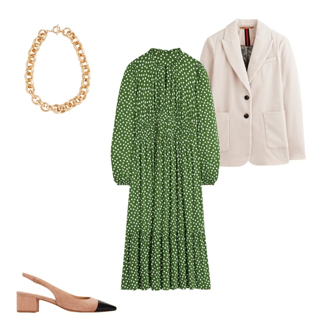4th bundle featuring 3 items which compliment Rosamund Jersey Midi Tea Dress-Paradise Green, Abstract Dot