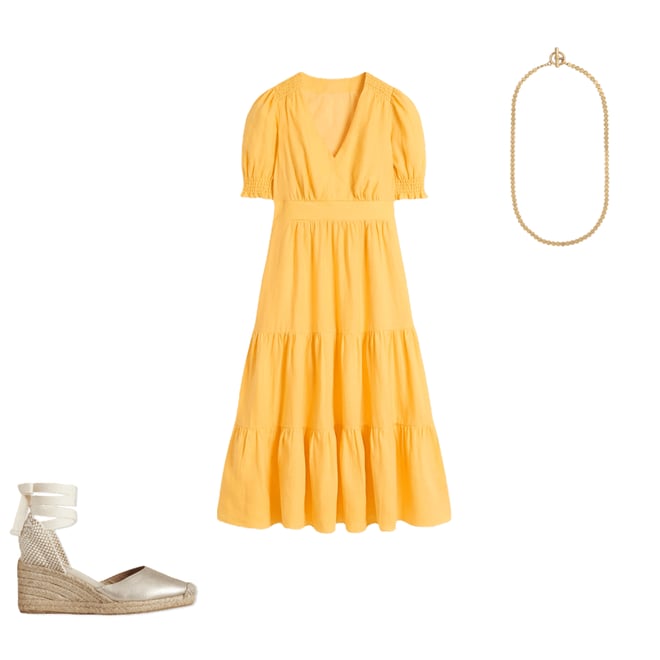 2nd bundle featuring 2 items which compliment Anna Linen Tiered Midi Dress-Buttermilk Yellow
