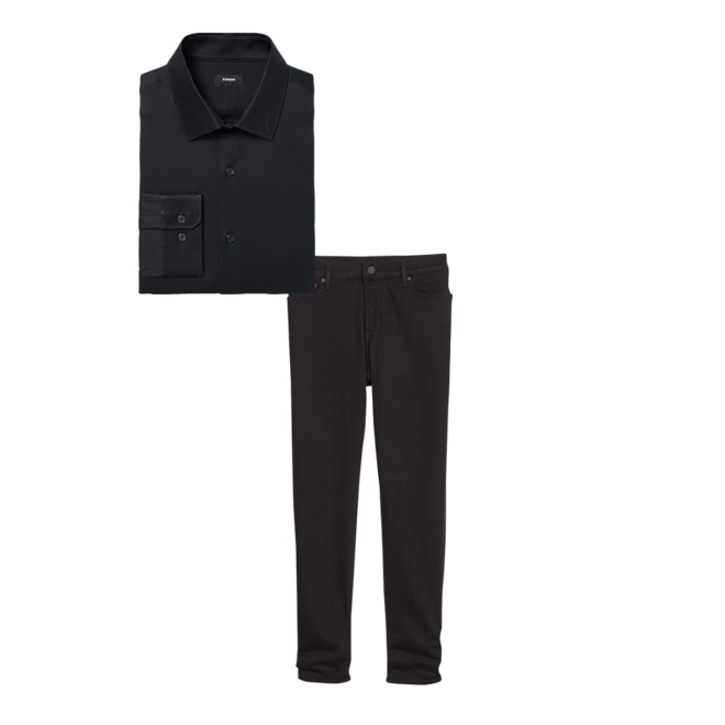 Slim Textured Cotton Stretch 1mx Dress Shirt