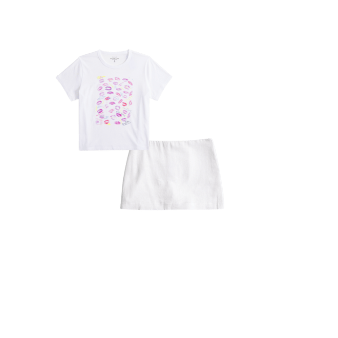 Short-Sleeve Maripol Graphic Skimming Tee
