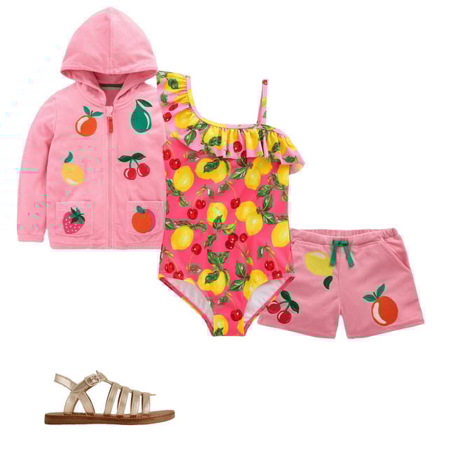 2nd bundle featuring 3 items which compliment Zip-Through Towelling Hoodie-Chalk Pink Fruit