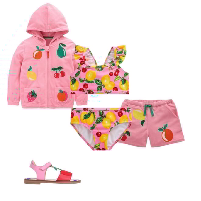 1st bundle featuring 3 items which compliment Zip-Through Towelling Hoodie-Chalk Pink Fruit