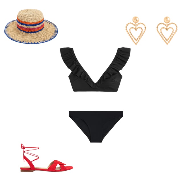 4th bundle featuring 4 items which compliment Evia Ruffle Bikini Top-Black