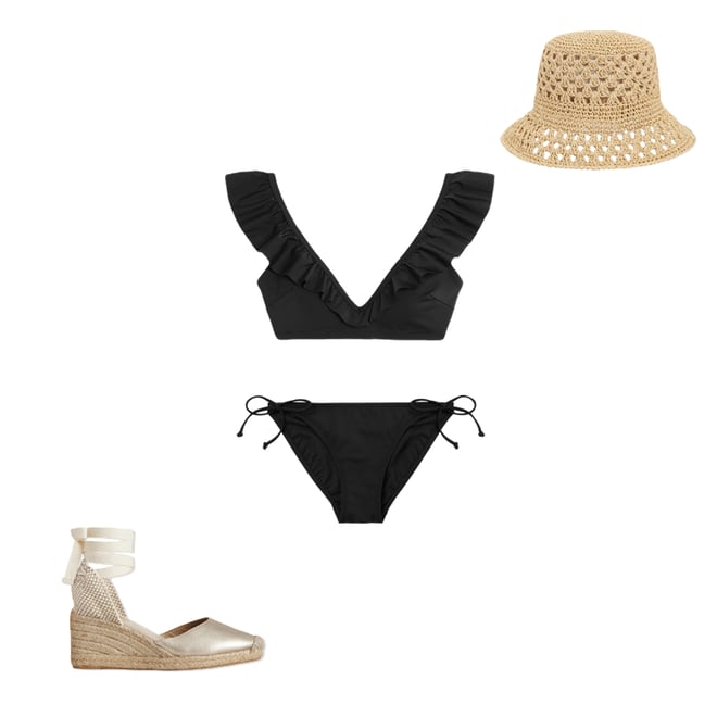 3rd bundle featuring 3 items which compliment Evia Ruffle Bikini Top-Black